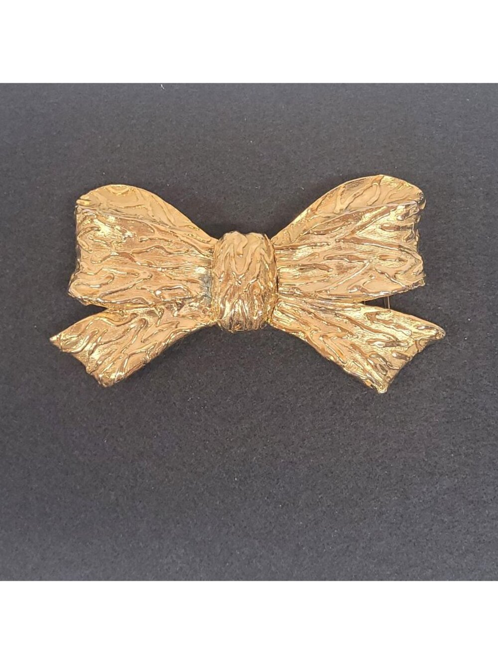 Mimi Di N 2 Piece Bow Belt Buckle 1987 Gold Tone 5 3/4" Flaws Vintage 2'' Belt